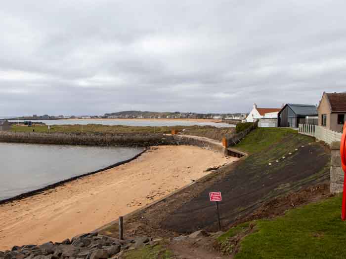 View of the beach in the village of Elie and Earlsferry, Scotland.