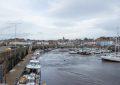 Вид на гавань Анструтера во время отлива, побережье Ист-Нюк в Шотландии